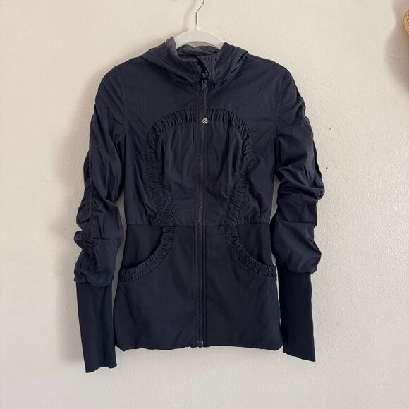 Lululemon Dance Studio Hooded Jacket Reversible Black/Grey Size 6 - Picture 1 of 11